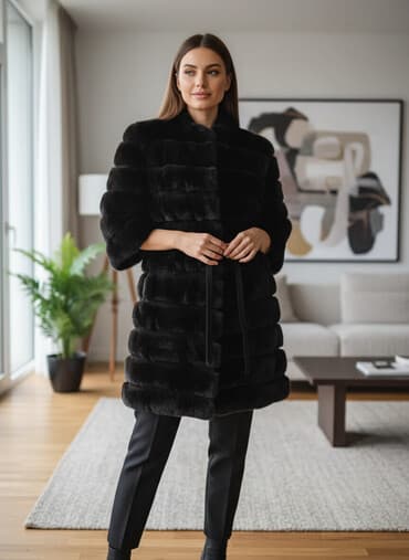 Krzneni kaputi: 2XL, Sa postavom, Činčila — 1