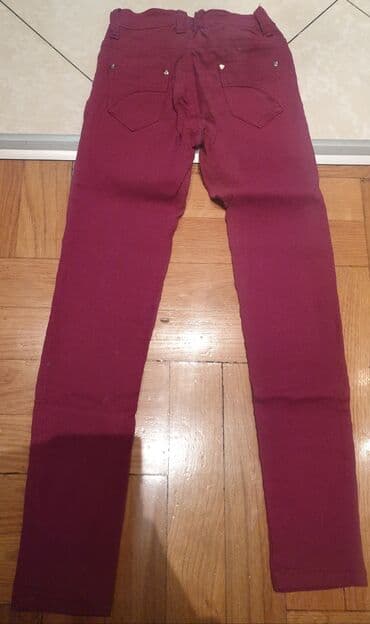 pepco stvari za devojcice: Roze bordo boje uske moderne farmerke za devojcice. Super slim — 1