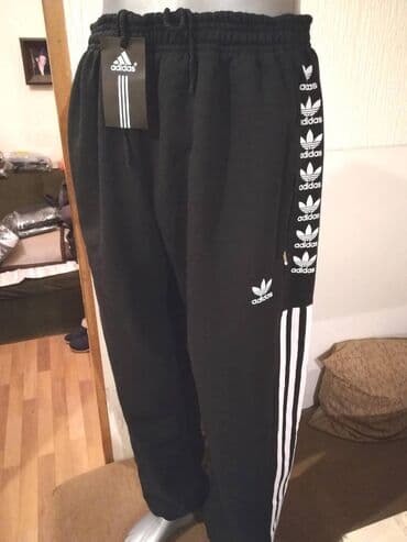 kompleti od viskoze: Donji deo trenerke, 2XL (EU 56), 3XL (EU 58), XL (EU 54), Adidas, bоја - Crna, Pamuk — 6