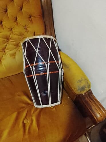 Tradicionalni ručno vezani dvooglavi bubanj (tip dholak/nafram) - — 5