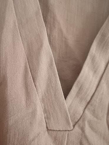 sany fit: Lanena Ženska letnja haljina bez rukava – boja karamela/svetli kesten — 2