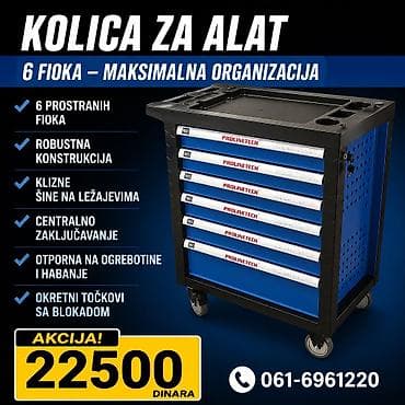 Kolica za alat – 6 fioka, maksimalna organizacija - 6 prostranih