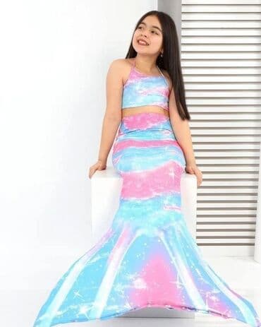 policijsko odelo: Odmah dostupni trodelni sirena kupaći kostimi za devojčice od 2 do 14 — 4