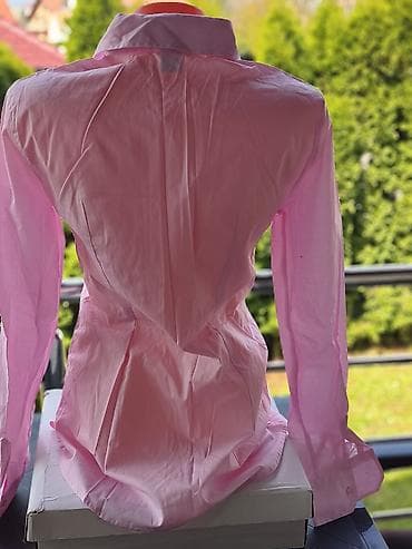 helanke sa likrom: Ženska košulja – svetloružičasta - Klasičan kroj sa kragnom i — 4