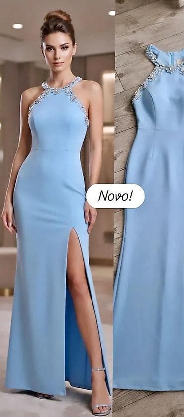poslala: Elegantna duga haljina u svetlo plavoj boji. Model sa uskim, ravnim — 1