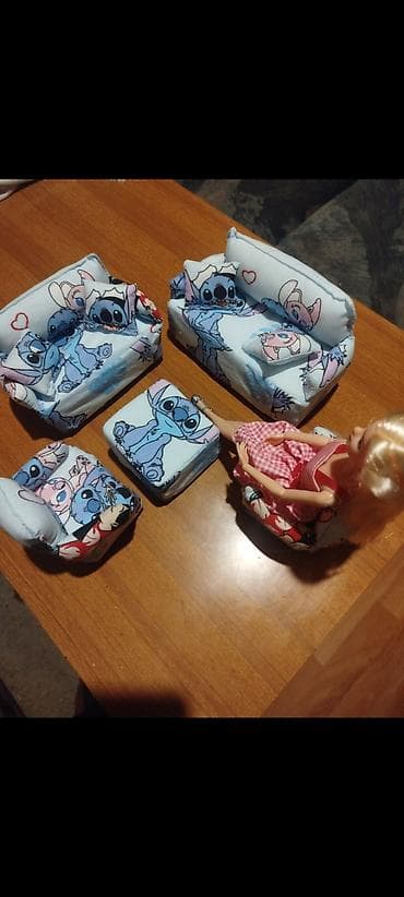 Set mini nameštaja za lutke – “Stitch” motiv - Komplet mekog