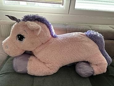 Veliki plišani jednorog – dekorativna i igračka jastuk-životinja -