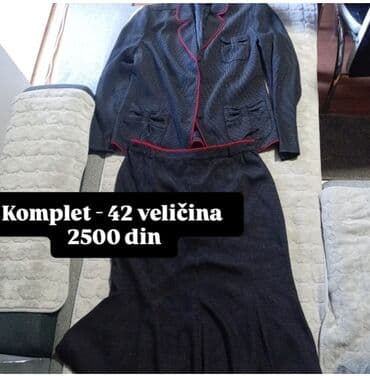 svecani zenski kompleti sa pantalonama: Damski komplet sako + suknja - Veličina: 42 (navedeno na fotografiji) — 1