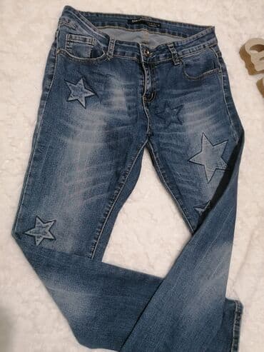 pocepane pantalone: Nove One Love M Nove Prelepe sa aplikacijom u obliku zvezde,skroz — 4