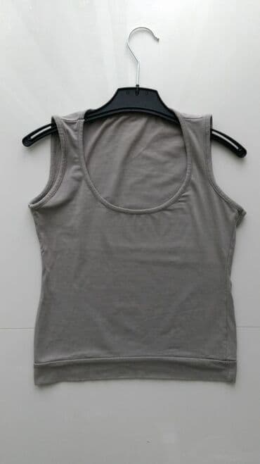crop top c a: S (EU 36), Polyester, Single-colored, color - Grey — 1