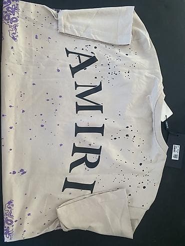 ljubicaste tn: AMIRI majica – bandana i paint‑splatter print Veličina XL - Model — 3