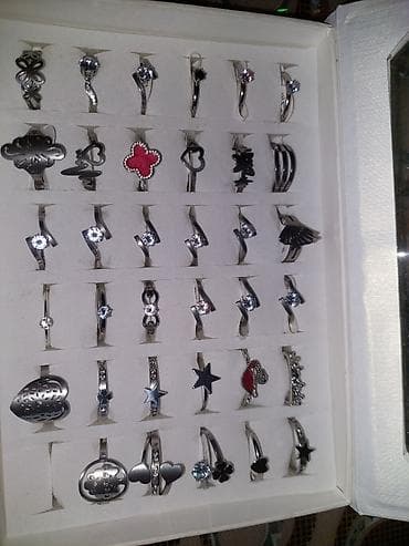 srebrna pismo torba: Set prstenova – modni nakit od nerđajućeg čelika - Veliki izbor — 5