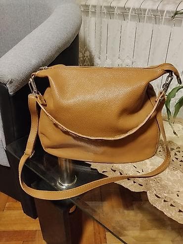 baldinini kais: Kožna torba preko ramena – camel/karamel boja - Materijal: prirodna — 5