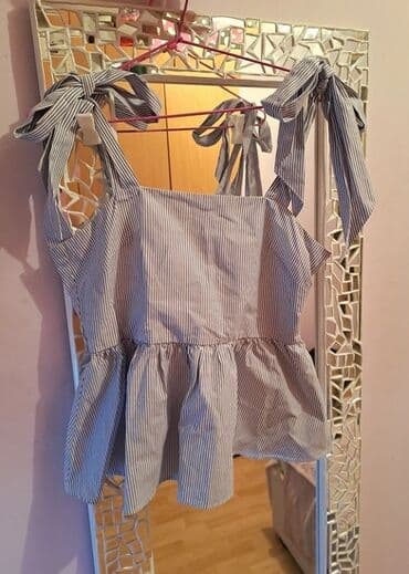 tunika boho style: H&M, M (EU 38), Stripes, color - Light blue — 1