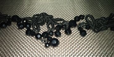 Accessories: COKER CRNI BISERI I UKRASNA TRAKA. IZUZETNO SVECAN I LEP. NOVO — 3