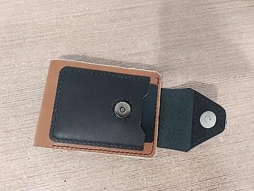 bani u dinare: Minimalistički manji muški novčanik - Ručno šiven, kombinacija — 3