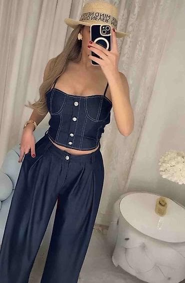 🔥Džins komplet – top i pantalone
✅✅3300 din komplet