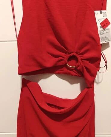 Zara S, color - Red, Evening, Without sleeves — 8