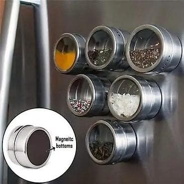 police za garderobu: Magnetni set za začine – 6 delova - Komplet sadrži 6 metalnih — 7