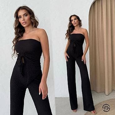 Sets: Ženski jednobojni komplet bez bretela, od elastičnog — 7