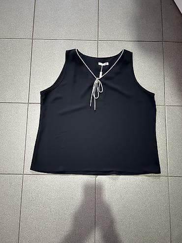 Ženska bluza bez rukava – crna Sa cirkonima od kojih se pravi masna — 1