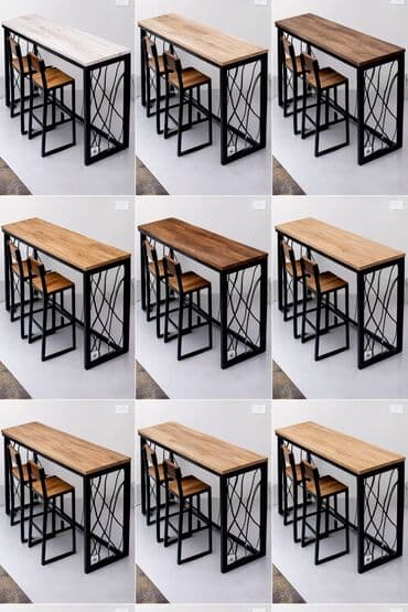 ormar puno drvo: Set visokog barskog nameštaja – metal/drvo - Komplet obuhvata: 1 — 3