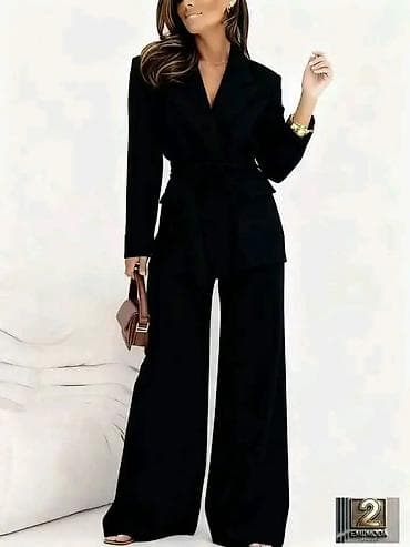 mango kompleti: Ženski elegantni komplet – sako i pantalone širokih nogavica - Kroj — 3