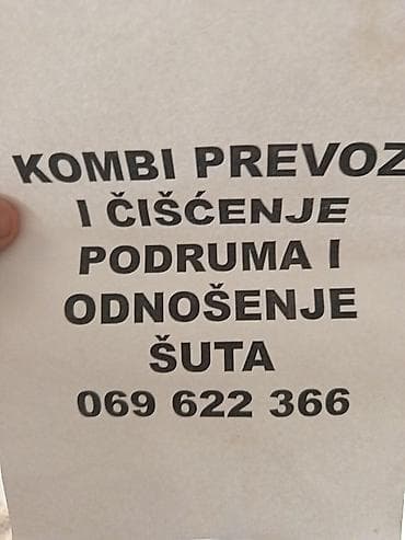 kroj za suknju: Usluge kombi prevoza i tereta, čišćenje podruma i odnošenje šuta — 1