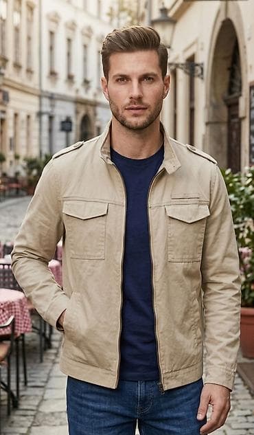 mackage jakne: Muška ležerna jakna u bež boji - Kroj: ravan, moderan, dužine do — 1