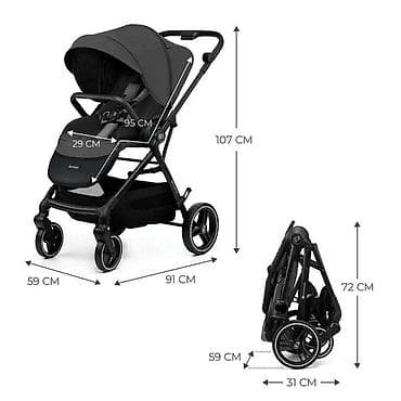 Kolica za bebe: KINDERKRAFT KOLICA YOXI MOONLIGHT GREY (SKU: KSYOXI000GRY) — 3
