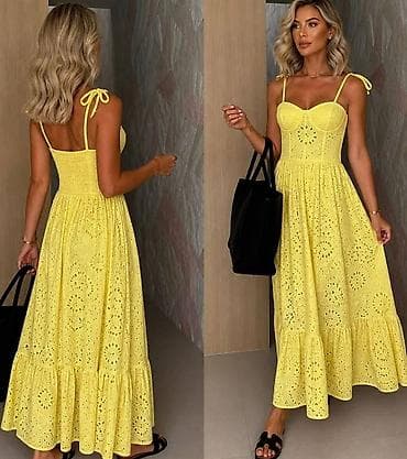 otkup haljina: Ženska maxi haljina od broderi čipke - Model: duga letnja haljina sa — 2