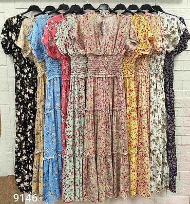 Haljina maxi/midi cvetna haljina sa dugmadima Univerzalna veličina -