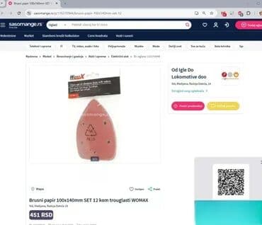 *** AKCIJA *** #2234 Trouglasti brusni papir sa čičkom sa donje