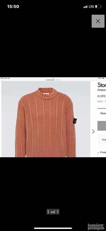 stone island serbia: Original Stone Island dzemper L NOV 100% cotton Ramena 50cm duzina — 5