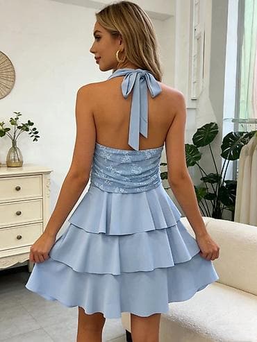 torbice svecane: Haljina sa karnerima i halter izrezom - Kratka koktel/party haljina — 1