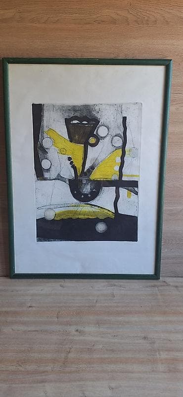 Grafika – apstraktni motiv, kolor akvatinta/suvi igla - Autorski