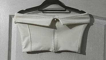 ck zenska majica: Beli ženski korset/top bez bretela - Model: off‑shoulder/bardot kroj — 1