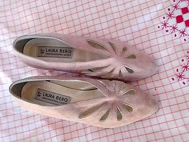 set za manikir i pedikir lidl: Vintage LAURA BERG roze cipele sa izrezima (prirodna prevrnuta koža) — 2