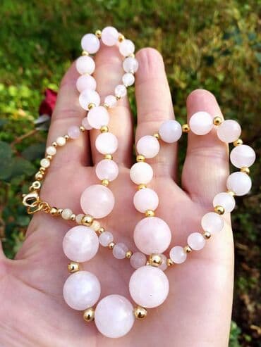 Jewellery sets: Ogrlica Rozenkvarc 2 Ogrlica od Rozenkvarca, poludragi kamen — 4