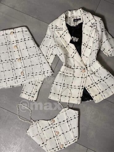 tweed komplet: New,,Magical Tweed’’Trodelni Set*Long Style Sako* (Sako+Korset+Suknja) — 1