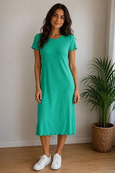 Zelena rebrasta haljina – Vero Moda - Brend: Vero Moda - Model