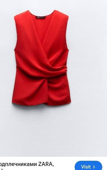 dugacke kosulje: Zara, XS (EU 34), Polyester, Single-colored, color - Red — 6