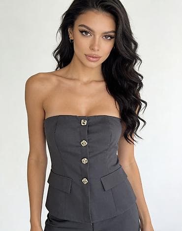 Rolke: 🔥Ženski komplet top bez bretela sa dugmadima i pantalone 
✅2500 din — 3