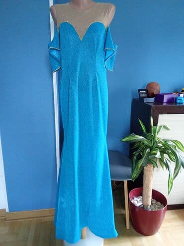 h: A-Dress M (EU 38), color - Blue, Evening, Other sleeves — 1