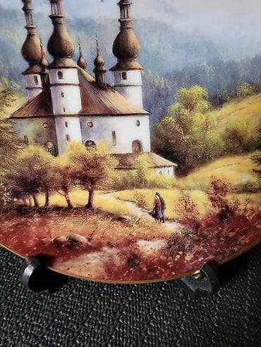 klesta za ringlice: Tanjir nov za na zid rucno oslikan Jan Lojpena 94god. Tanjir za na — 2