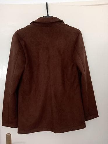 pull and bear patike zenske: Braon ženska jakna/kaput od veštačkog antilopa (suede look) – Loose — 2
