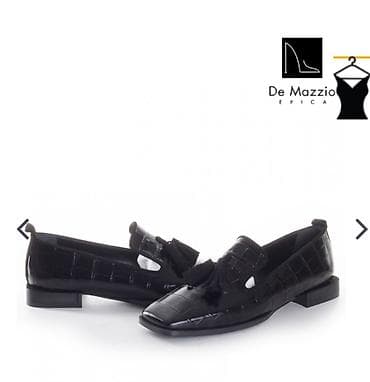 Men's Footwear: Ženske mokasine De Mazzio Epica – crne, lakovane sa reljefnim — 3