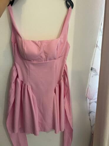 liu jo dresses: Roze mini haljina na tregere - Kroj: struk naglašen, korpica sa — 1