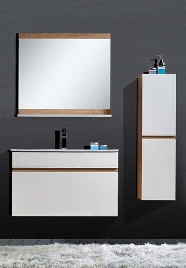 komode za spavaće sobe: Kupatilski set Nordic Umivaonik 75x47x40cm(bez baterije) Ogledalo — 1