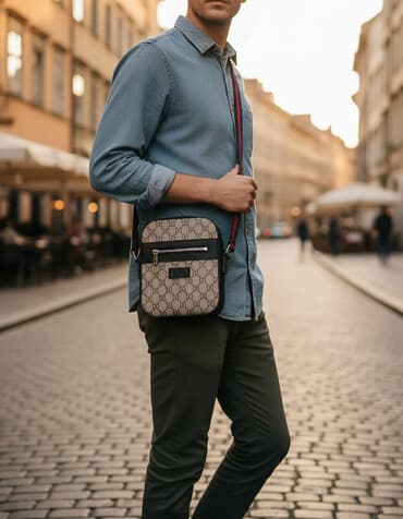 Torba za rame, Gucci, Materijal: Platno